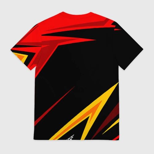 Мужская футболка 3D с принтом Уникальные линии, вид сзади #1