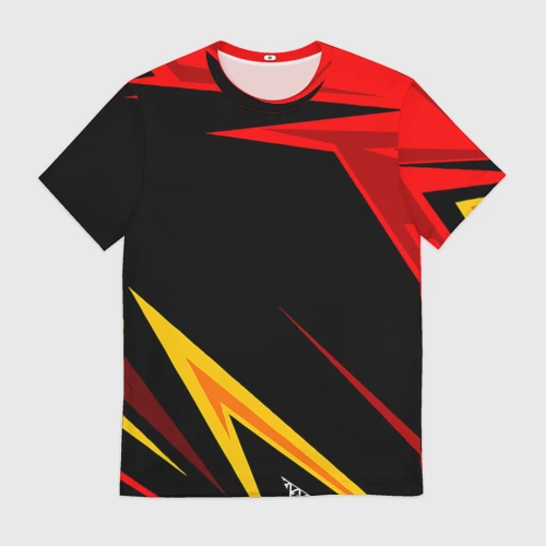 Мужская футболка 3D с принтом Уникальные линии, вид спереди #2