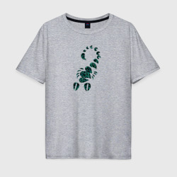 Мужская футболка хлопок Oversize Скорпион в раскраске "листья"