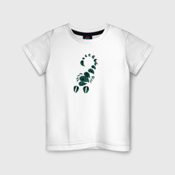 Детская футболка хлопок Скорпион в раскраске "листья"