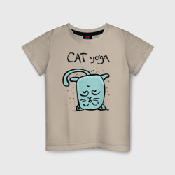Детская футболка хлопок Кот и йога