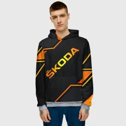Мужская толстовка 3D Skoda Gold Шкода - фото 2