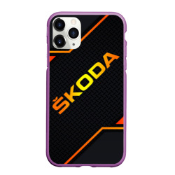 Чехол для iPhone 11 Pro Max матовый Skoda Gold Шкода