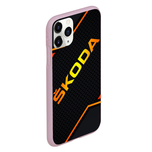 Чехол для iPhone 11 Pro матовый Skoda Gold Шкода, цвет розовый - фото 3
