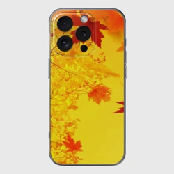 Чехол для iPhone 16 Pro Max силиконовый с защитой камеры Осенние цвета золотая осень