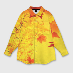 Мужская рубашка oversize 3D Осенние цвета золотая осень