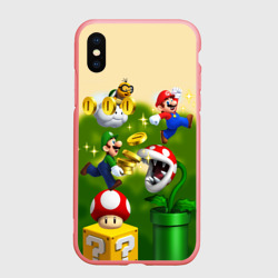 Чехол для iPhone XS Max матовый Mario Coins