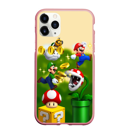 Чехол для iPhone 11 Pro Max матовый Mario Coins, цвет баблгам