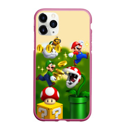 Чехол для iPhone 11 Pro Max матовый Mario Coins