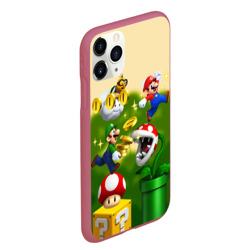 Чехол для iPhone 11 Pro Max матовый Mario Coins - фото 2