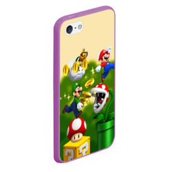 Чехол для iPhone 5/5S матовый Mario Coins - фото 2