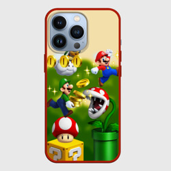 Чехол для iPhone 13 Pro Mario Coins