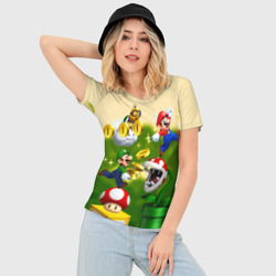 Женская футболка 3D Slim Mario Coins - фото 2