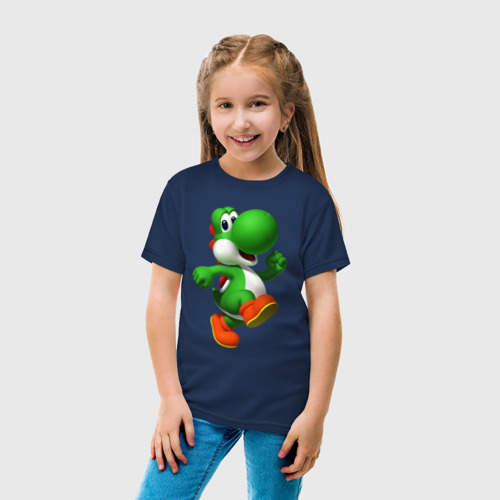 Детская футболка хлопок 3d Yoshi, цвет темно-синий - фото 5