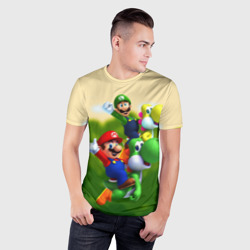 Мужская футболка 3D Slim Mario - Luigi - Yoshi - фото 2