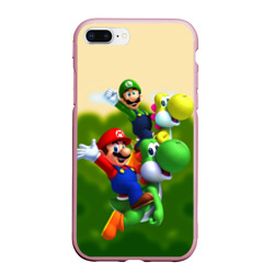 Чехол для iPhone 7Plus/8 Plus матовый Mario - Luigi - Yoshi