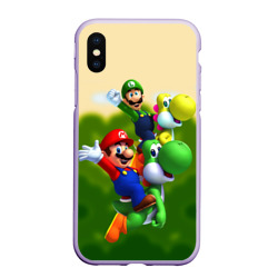 Чехол для iPhone XS Max матовый Mario - Luigi - Yoshi
