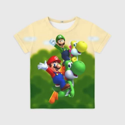 Детская футболка 3D Mario - Luigi - Yoshi