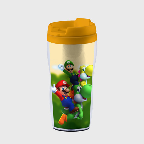 Термокружка-непроливайка Mario - Luigi - Yoshi, цвет желтый