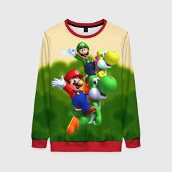 Женский свитшот 3D Mario - Luigi - Yoshi