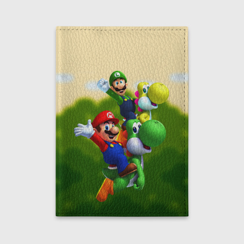 Обложка для автодокументов Mario - Luigi - Yoshi, цвет ярко-розовый