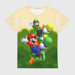Женская футболка 3D Mario - Luigi - Yoshi