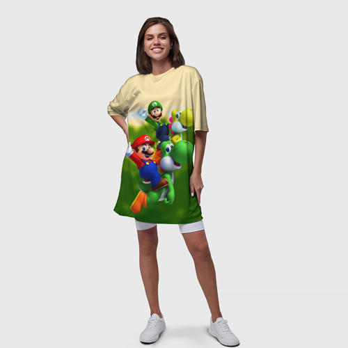 Платье-футболка 3D Mario - Luigi - Yoshi, цвет 3D печать - фото 5