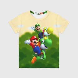 Детская футболка 3D Mario - Luigi - Yoshi