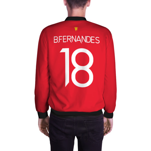 Мужской бомбер 3D Бруну Фернандеш форма Манчестер Юнайтед 2021-2022, цвет черный - фото 4