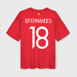 Женская футболка oversize 3D Бруну Фернандеш форма Манчестер Юнайтед 2021-2022