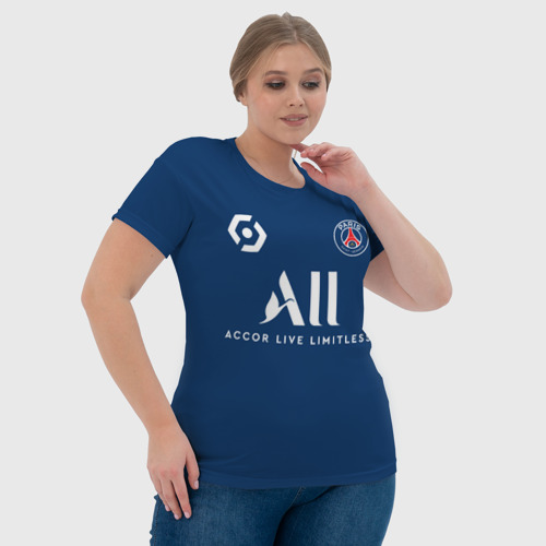 Женская футболка 3D с принтом Неймар ПСЖ форма 2021/2022, фото #4