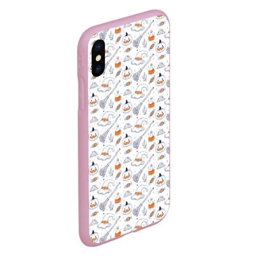 Чехол для iPhone XS Max матовый  Patern Halloween 6, цвет розовый - фото 3