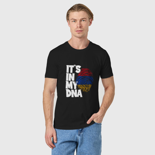 Мужская футболка хлопок ДНК - Армения, цвет черный - фото 3