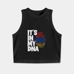 Женская укороченная майка-топ хлопок ДНК - Армения