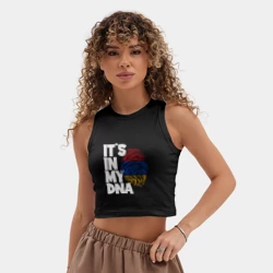 Женская укороченная майка-топ хлопок ДНК - Армения - фото 2