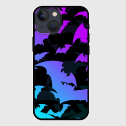 Чехол для iPhone 13 mini Летучие мыши хеллоуин неон halloween neon