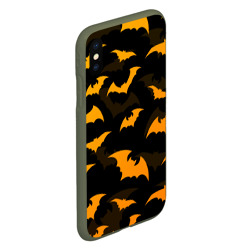 Чехол для iPhone XS Max матовый Летучие мыши ночь хеллоуин halloween night bats - фото 2