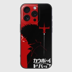 Чехол для iPhone 16 Pro силиконовый с защитой камеры Ковбой Бибоп с сигаретой