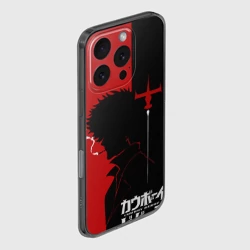 Чехол для iPhone 16 Pro силиконовый с защитой камеры Ковбой Бибоп с сигаретой - фото 2