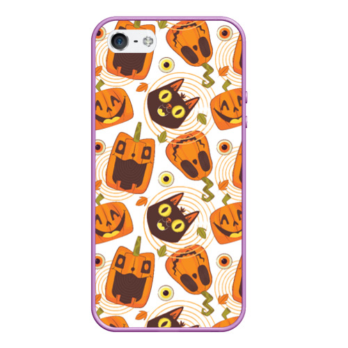 Чехол для iPhone 5/5S матовый Patern Halloween 10, цвет сиреневый