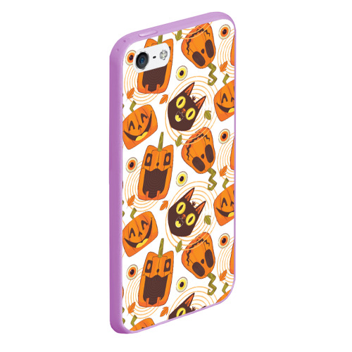 Чехол для iPhone 5/5S матовый Patern Halloween 10, цвет сиреневый - фото 3