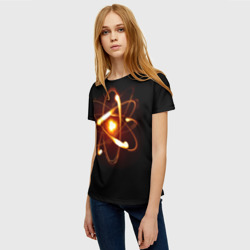 Женская футболка 3D Атом и электроны - фото 2