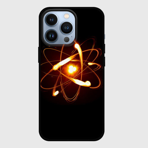 Чехол для iPhone 13 Pro Атом и электроны, цвет черный
