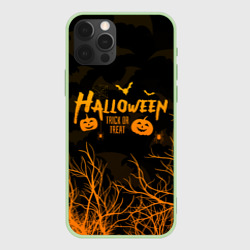Чехол для iPhone 12 Pro Halloween forest bats летучие мыши в лесу хеллоуин