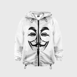 Детская ветровка 3D Анонимус white face