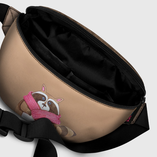 Поясная сумка 3D с принтом Акварельный енотик, фото #6