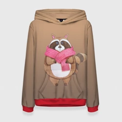 Женская толстовка 3D Акварельный енотик