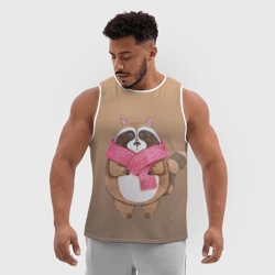 Мужская спортивная майка 3D Акварельный енотик - фото 2