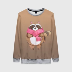 Женский свитшот 3D Акварельный енотик