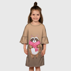 Детское платье 3D Акварельный енотик - фото 2